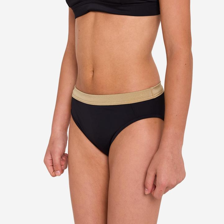 Image du produit Olaian Bas de maillot de bain surf Fille - 900 Buddy noir et or (140)