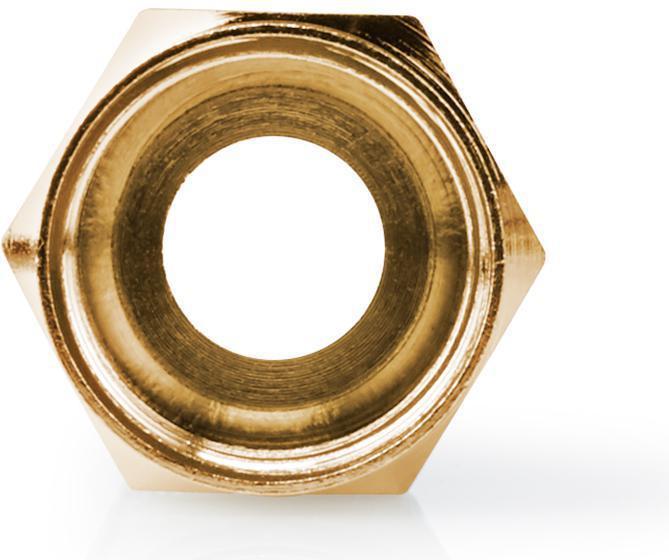 Actual product image Nedis F-plug straight plug Gold-plated 75 Ohm Twist-on Cable entry diameter: 5.5 mm Copper Met (Antenna cable)