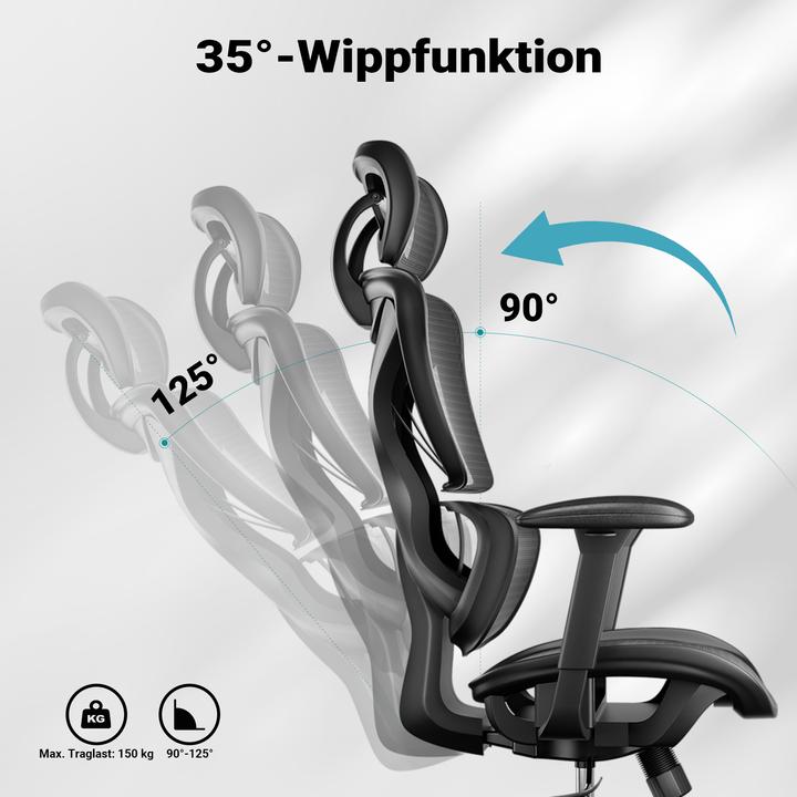 Produktbild Wiltec Ergonomischer Bürostuhl