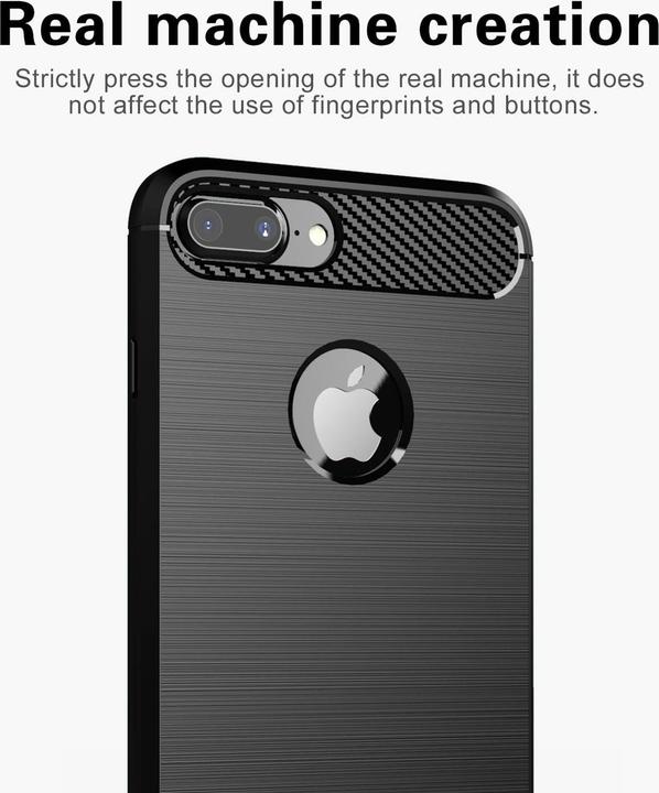 Produktbild Cadorabo TPU Ultra Slim carbon edelstahl Kombi Cover (Apple iPhone 7 Plus, Apple iPhone 7s Plus)