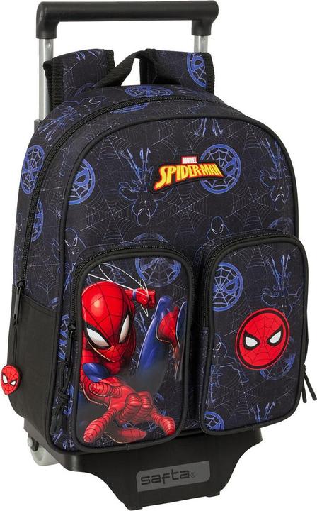 Spiderman Schulrucksack mit Rädern Spider-Man Attack Schwarz 27 x 33 x 10 cm