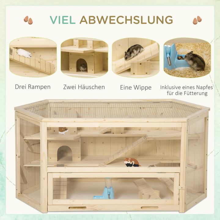Image du produit PawHut Cage pour petits animaux avec plexiglas PS