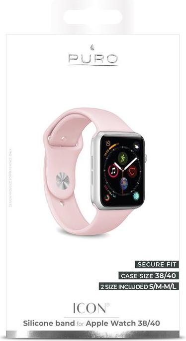 Image du produit Puro Icône Bande de silicone Montre Pomme 38-40mm (40 mm, Silicone)