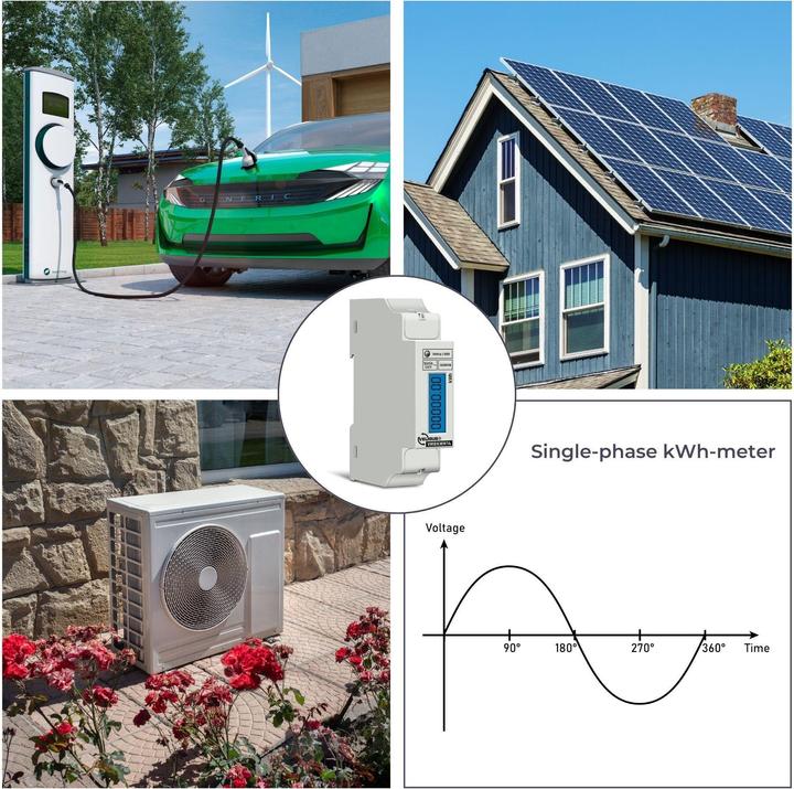 Image du produit Velleman Appareil de mesure des coûts énergétiques KWh monophasé pour le montage d'une maison 1 ML