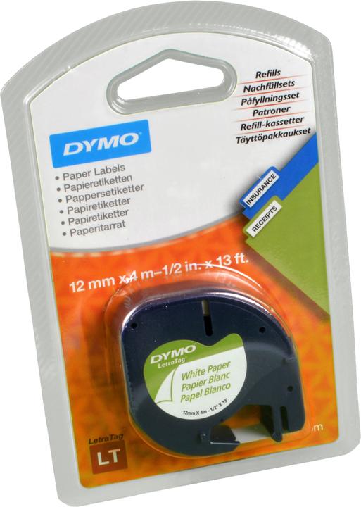 Produktbild Dymo Papierband schwarz auf weiss (1.20 cm, Weiss)