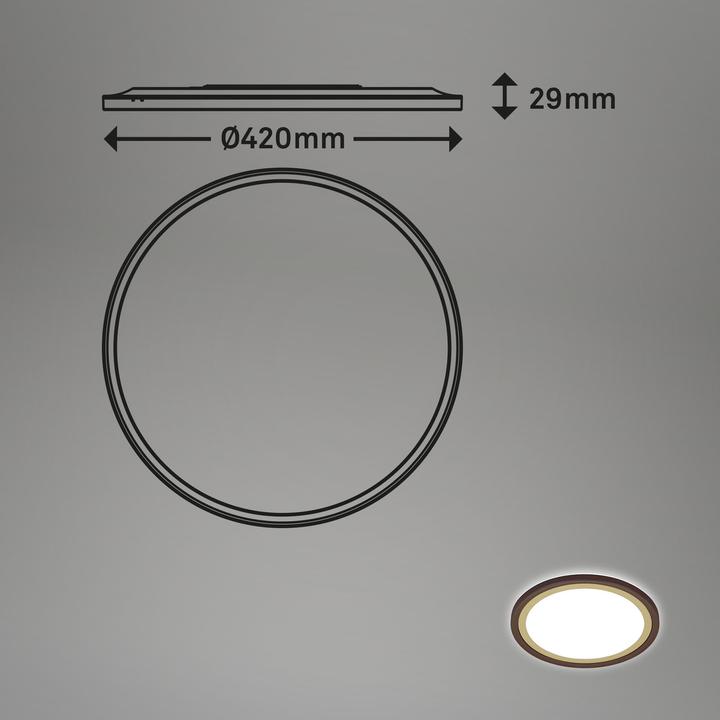 Actual product image Briloner Ultra flat CCT LED panel with LED backlight, brown-gold, 1xLED/22W (3000 lm)