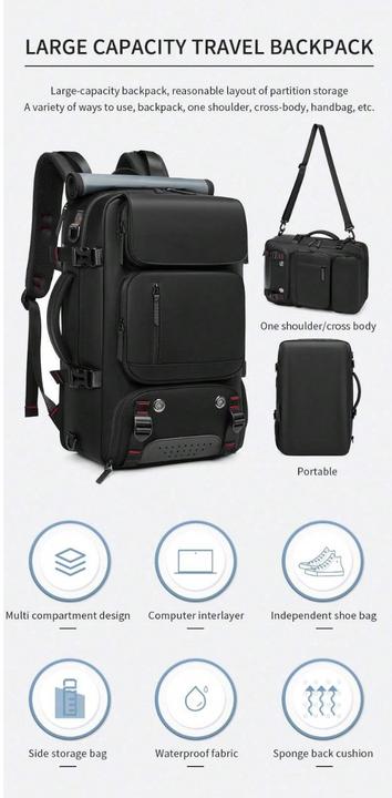 Actual product image Only-Bags.Store Waterproof 40.64 Cm Business Laptop Backpack, Travel Backpack With Separate Shoe Bag, Outdoors
