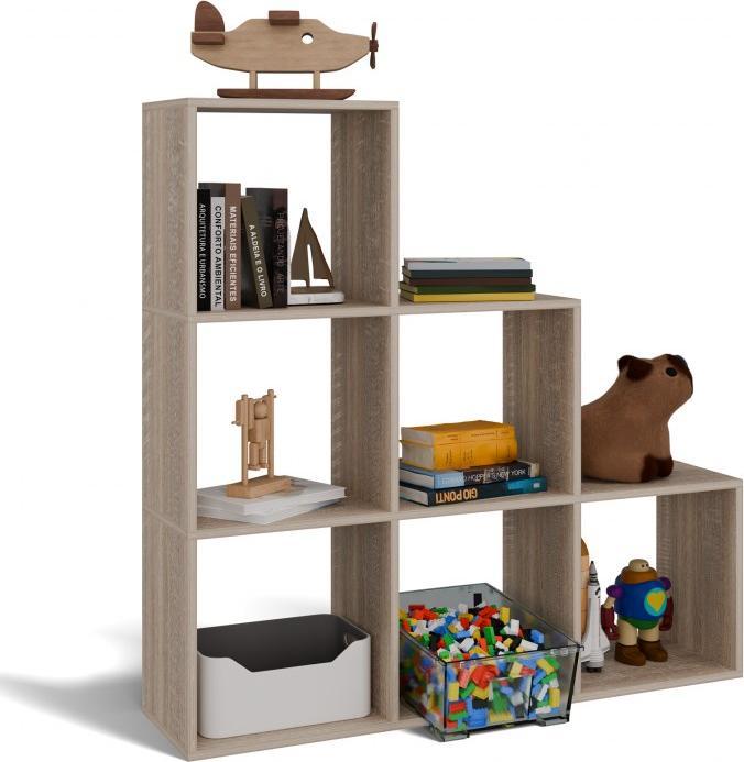 Produktbild Topeshop STEP SONOMA 3X3 Bücherregal für Wohnzimmer (115 x 38 x 115 cm)