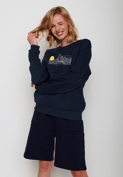 Actual product image Greenbomb Women's Animal Sloth Waves Canty Pullover (XS)