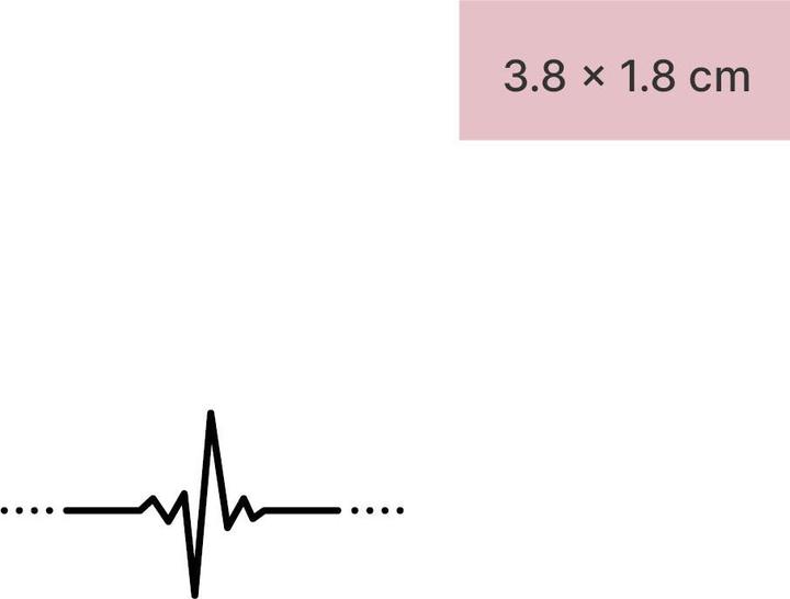 Actual product image minink Temporary tattoo - Heartbeat