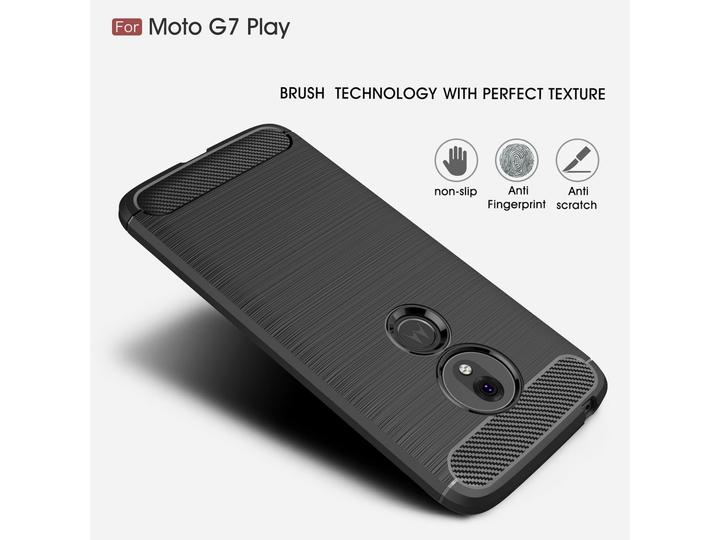 Actual product image Screenguard Motorola Moto G7 Play Cover Carbon Brushed Soft TPU (Motorola Moto G7 Play)