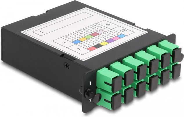Immagine prodotto Delock FO HD (High Density) cassetta MPO maschio a 12 x SC Simplex femmina, 12 fibre, monomodale, pola... (S/UTP, CAT6, 0.13 m)