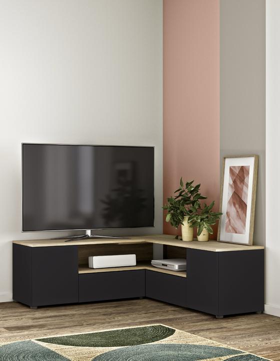 Produktbild Temahome Angle TV Stand black and oak (40 x 46 cm)