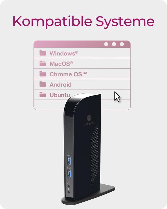 Immagine prodotto Icy Box Ib-Dk2242ac (USB-B, 9 Porti)