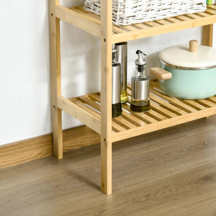 Produktbild Homcom Regal Bambusregal 3 Regalböden, Bambus 62x33x80cm, Natur