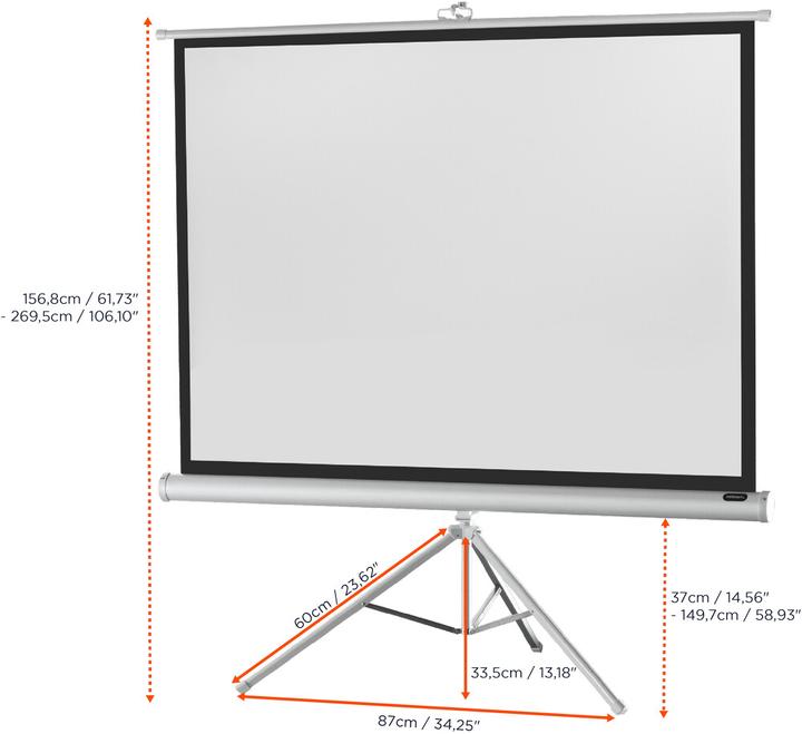 Produktbild Celexon Economy tripod screen - Projektionsbildschirm mit Stativ - 166 cm (66") (65.35", 4:3)