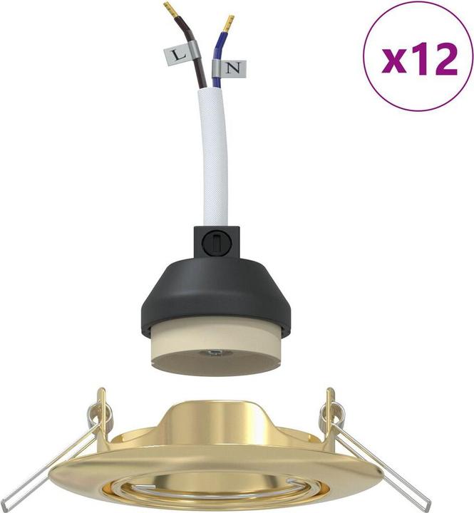 Immagine prodotto VidaXL Lampen Set von 12 Gold Metall, Kunststoff 9 cm Leichtes Gewicht (GU10)