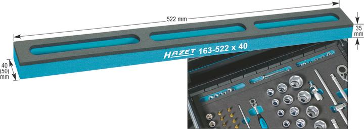 Productafbeelding HAZET Zachtschuiminzet met kleine onderdelenvakken 163-172X50