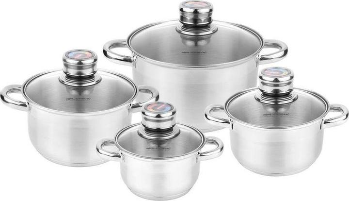 Actual product image Florin Stainless steel pot set Florina with thermometer Pablo 8 elements (Pan set + pot set, Stainless steel)