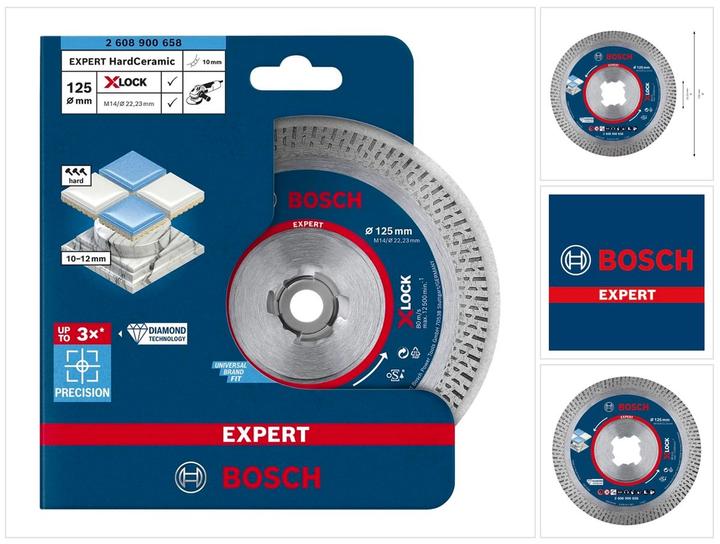 Actual product image Bosch Professional Zubehör EXPERT HardCeramic X-LOCK diamond cutting discs, 125 x 22.23 x 1.4 x 10 mm
