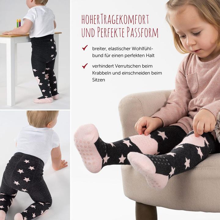 Image du produit La Loona LaLoona Collants pour bébé Collants à enfiler - Étoiles Rose - (74/80)