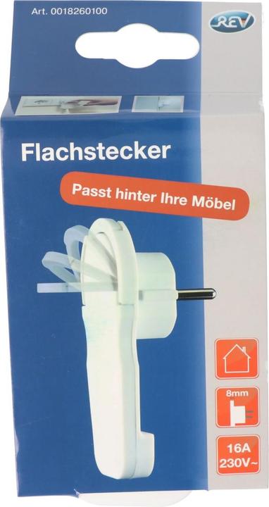 Image du produit AccuCell Fiche plate Schuko extra plate blanche Fiche coudée Schuko