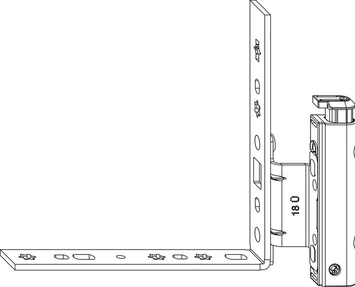 Actual product image Maco Rebate corner hinge AS with ÜV, 12/18- 9 mm, right, 120 kg, silver (54698)