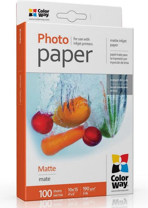 Colorway Matte Photo Paper, 100 sheets, 10x15, 190 g/m² (190 g/m², 100 x)