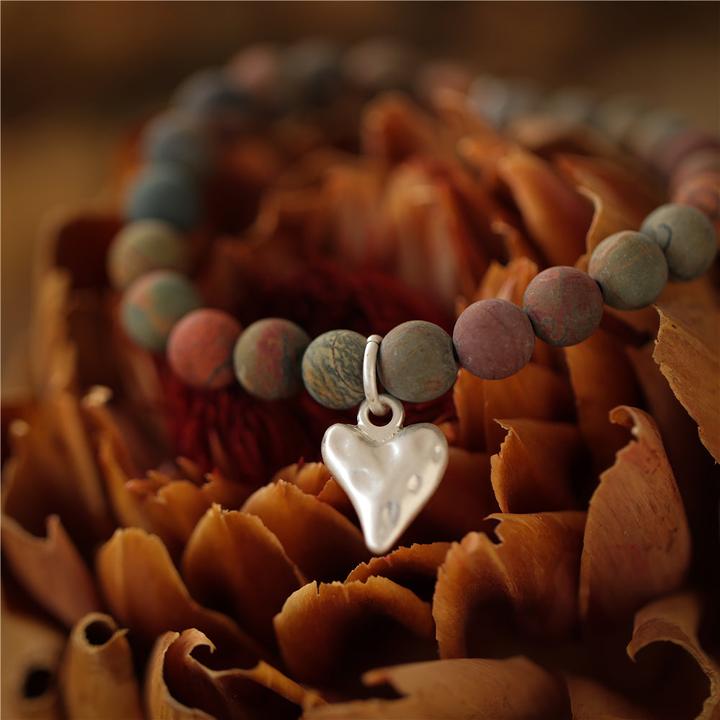 Andreani Armband mit echtem braunem Jaspis (8 cm, Steine, Braun)