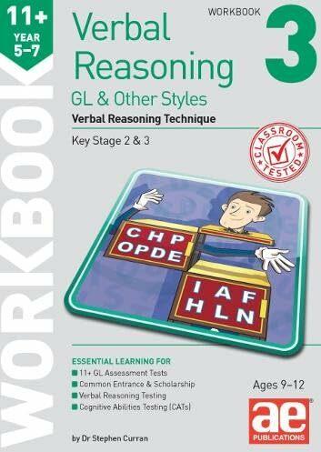 Immagine prodotto Ragionamento verbale 11+ Anno 5-7 GL e altri stili Workbook 3 (Inglese, Andrea Richardson, Dott. Stephen C Curran, Katrina MacKay, 2024)