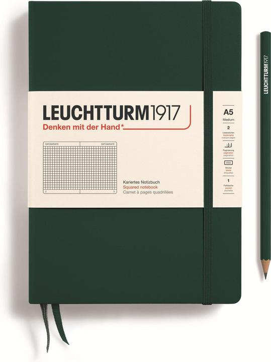 Notizbuch Medium A5, Kariert, Forest, Produkttyp (A5, Kariert, Harter Einband)