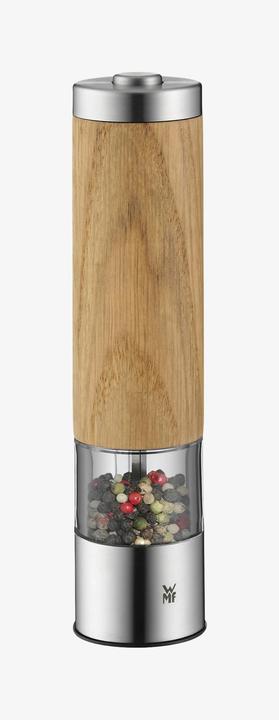 Produktbild WMF Elektrische Mühle 21,5cm Salz und Pfeffermühle Keramikmahlwerk Eichenholz (Diverse Gewürze, Pfeffer, Salz)