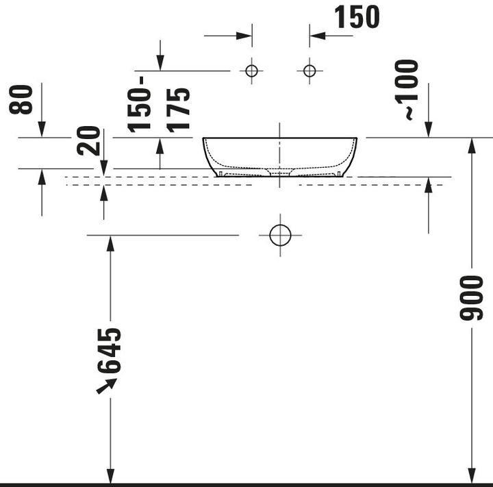 Produktbild Duravit Sivida Waschtisch Set, rund, 400x400mm, inkl. Konsole 1280x500mm