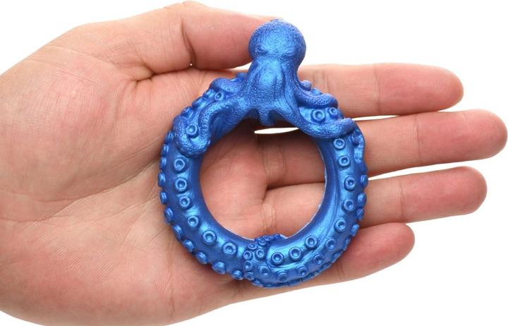Productafbeelding Frisky Octo-ring van Poseidon - Silicone penisring - Blauw (4 cm)