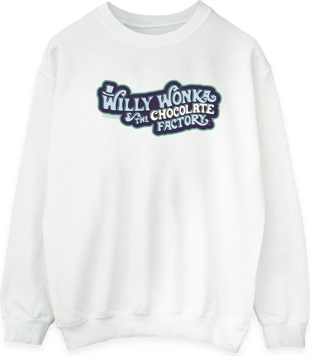 Actual product image Willy Wonka & the Chocolate Factory Mens Chocolate Factory Logo Sweatshirt (4XL)