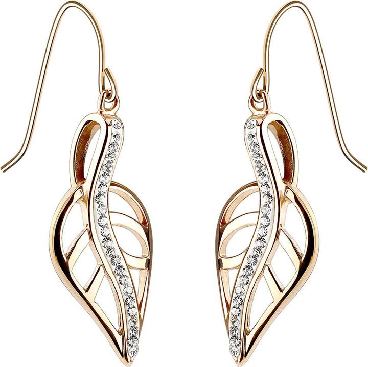 Immagine prodotto Star Piercing Orecchino a foglia d'oro rosa con cristalli (Acciaio chirurgico)