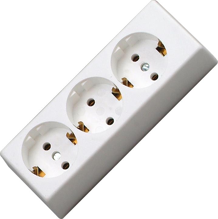 Produktbild Kopp Steckdosenleiste ohne Schalter 3fach Arktis-Weiss ohne Stecker 120301007 (3 x, CEE 7/3)