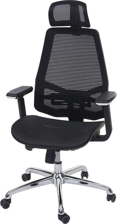 Immagine prodotto Swisshandel24 Sedia da ufficio, sedia da scrivania, funzione scorrevole tessuto/tessuto ISO9001 - nero/nero
