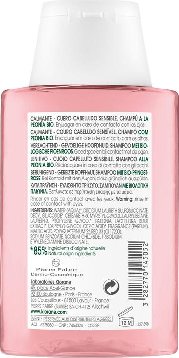 Immagine prodotto Klorane Shampoo biologico alla peonia (100 ml, Shampoo liquido)