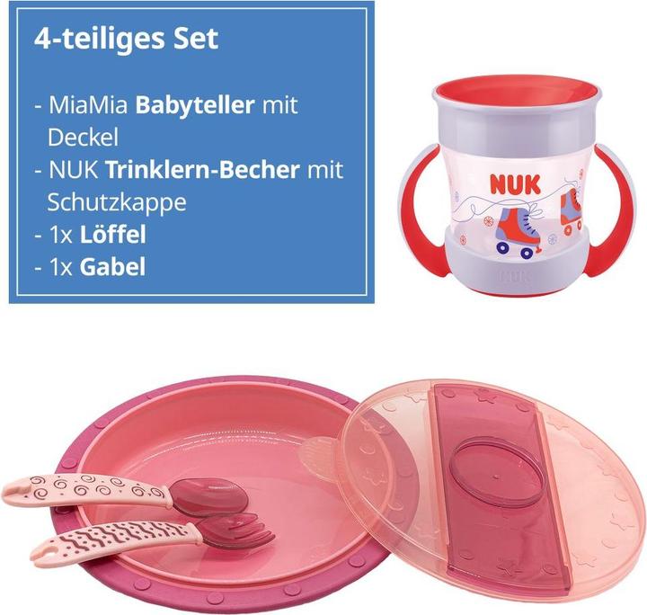 Actual product image NUK Children's crockery sets 4-piece set for on the go incl. baby plate with cutlery