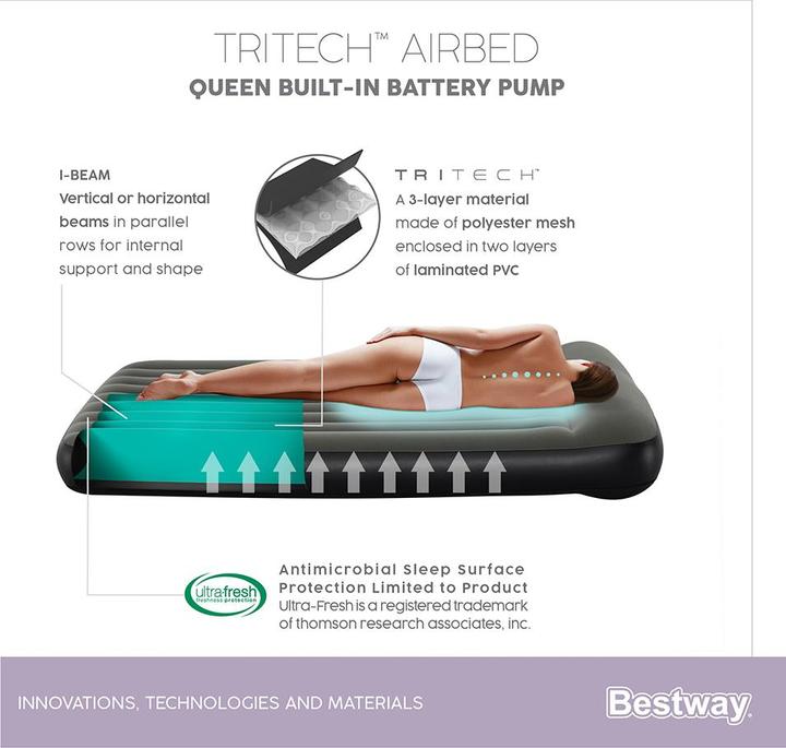 Immagine prodotto Bestway Letto ad aria Tritech Queen (150 x 200 cm)