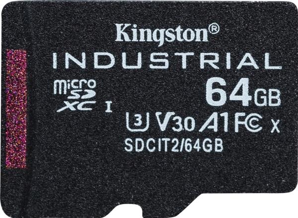 Image du produit Kingston microSDXC Industrial (64 Go, microSDXC, microSDHC, U3, UHS-I)
