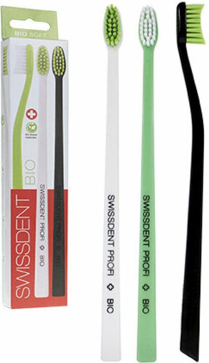 Image du produit Swissdent Brosse à dents bio, brosses à dents en plastique biologique à l'huile de ricin (3 pces) vegan (Souple, 3 x)