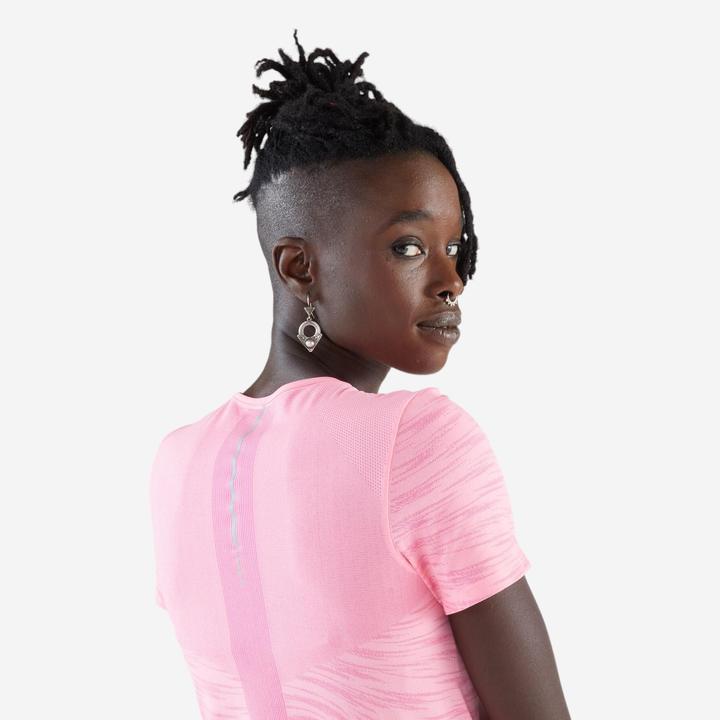Produktbild Kiprun Laufshirt kurzarm Damen nahtlos - Run 500 Comfort rosa (M)