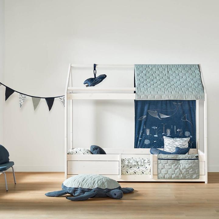 Produktbild Lifetime Kidsrooms 4 in 1 Hausbett Ocean Life KOMBI 2 mit Stoffdach und Rollboden
