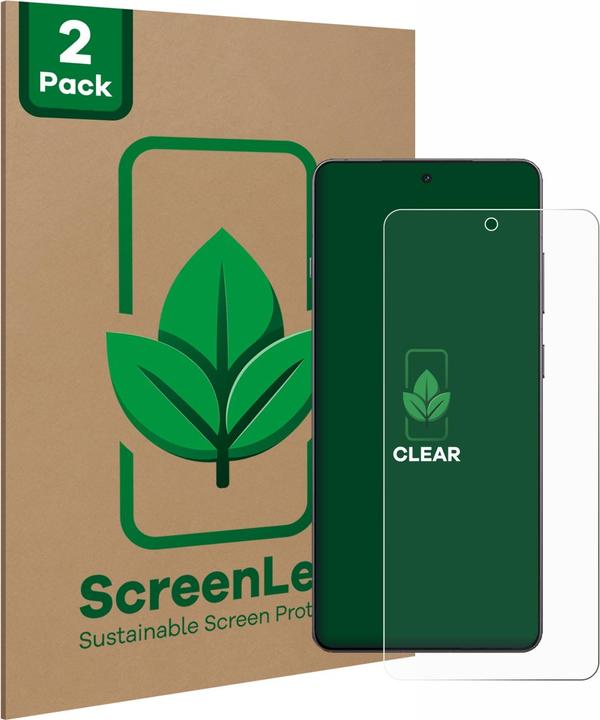 Actual product image ScreenLeaf Screen Protector sustainable Screen Protection, clear, anti-scratch (2 Piece, Alcatel 5)