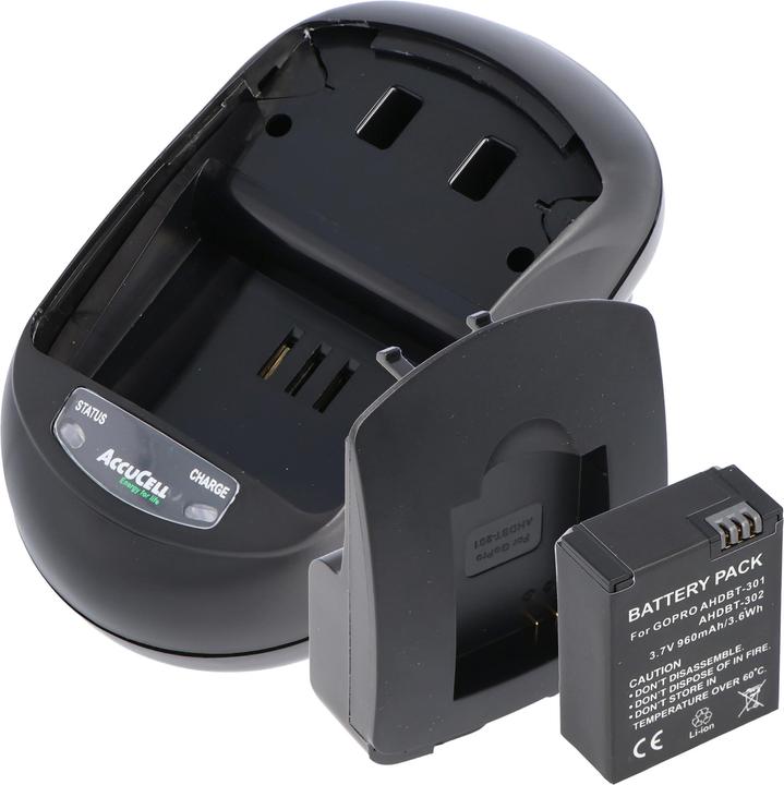 Actual product image AccuCell Ladeset und Akku Go Pro HD Hero 3, AHDBT-201, AHDBT-301 (Charger)
