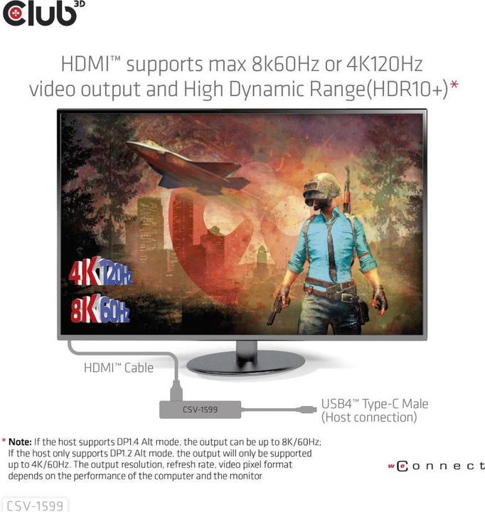 Produktbild Club 3D CSV-1599 (USB-C, 1 Ports)