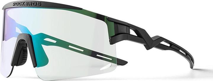 Rockbros Lunettes de vélo photochromiques avec protection UV et insert correcteur - Noir (Noir, Noir)