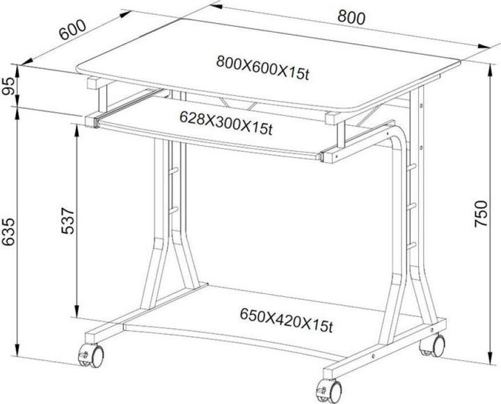 Produktbild Techly Compact Desk (80 x 60 x 75 cm)